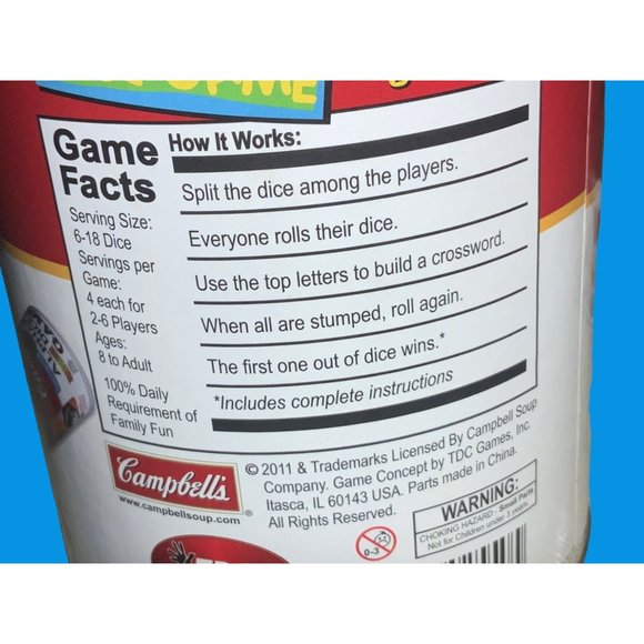 Campbell's Alphabet Cross Word Dice Game Fun For the Whole Family - Picture 8 of 11